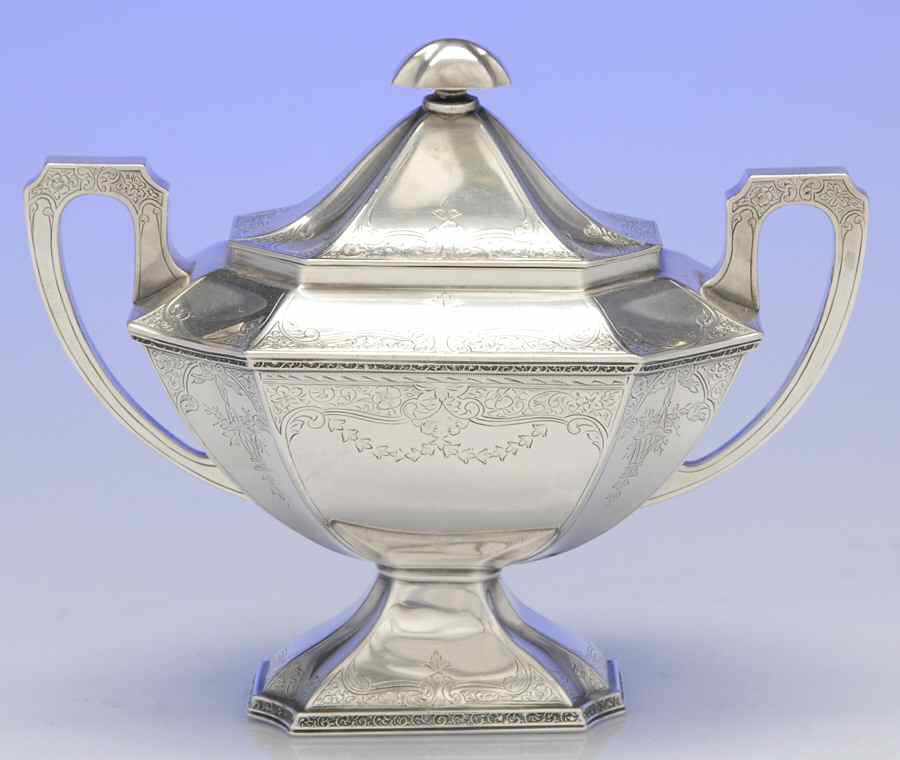 2307 (Sterling, Hollowware) Sugar Bowl & Lid by International Silver-1