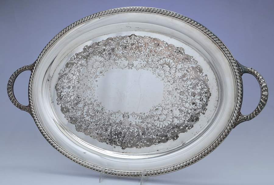 INS652 (Silverplate, Hollowware) Large Silverplate Waiter Tray by International Silver-1