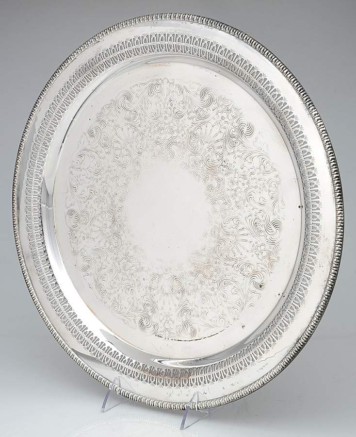 4372G (Silverlate, Hollowware) 15" Pierced Round Tray by International Silver-1