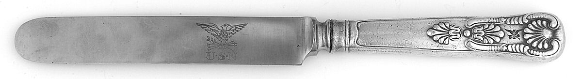Naval (Silverplate, Kings Design) Blunt Hollow Knife with Bolster by International Silver-1