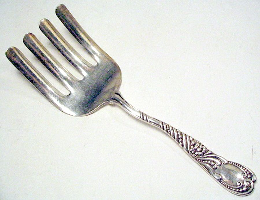 Colonade II (Silverplate) Large Solid Asparagus Serving Fork by International Silver-1