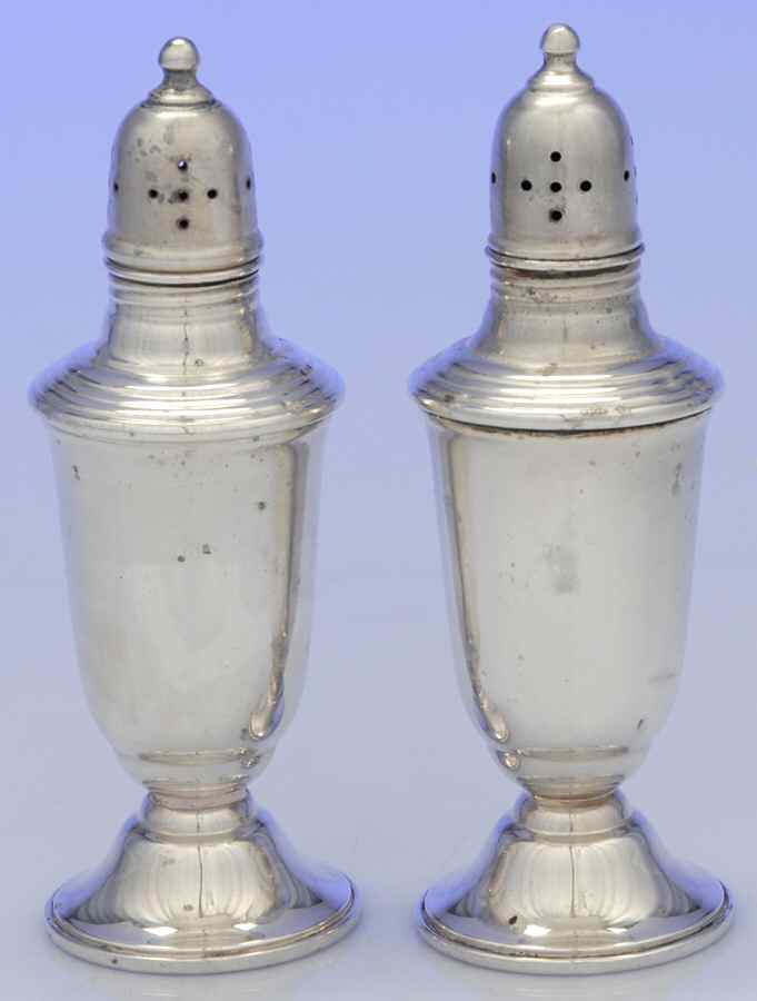 24f (Sterling, Hollowware) Weighted Salt and Pepper Set by International Silver-1