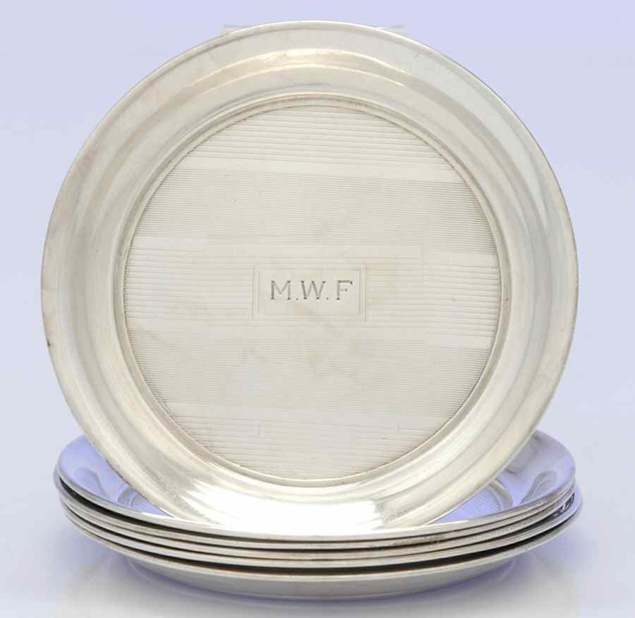 21 (Sterling, Hollowware) Butter Pat - Set of 6 by International Silver-1
