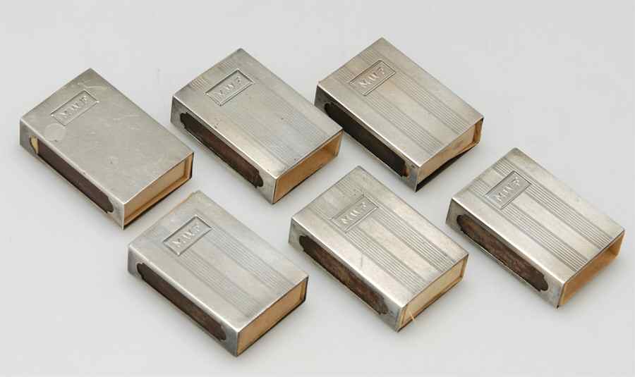 48 (Sterling, Hollowware) Match Box Cover - Set of 6 by International Silver-1