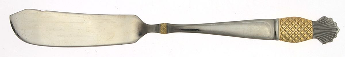 Gold Accent Pineapple (Stainless) Flat Handle Master Butter Knife by International Silver-1