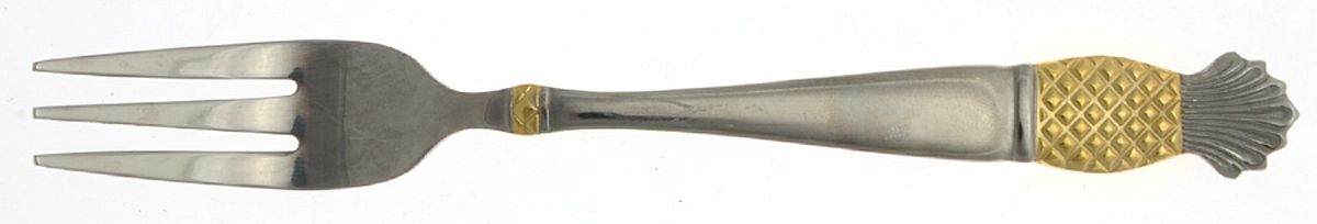 Gold Accent Pineapple (Stainless) Cocktail/Seafood Fork by International Silver-1