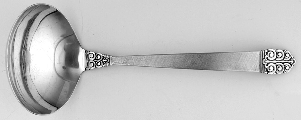 Northern Lights (Sterling, 1946, Burnished) Solid Gravy Ladle by International Silver-1
