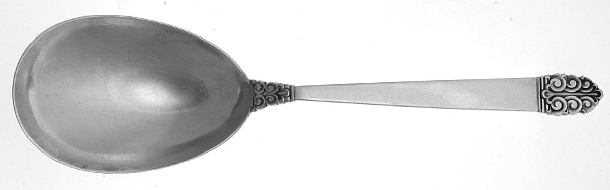 Northern Lights (Sterling, 1946, Burnished) Solid Salad Serving Spoon by International Silver-1