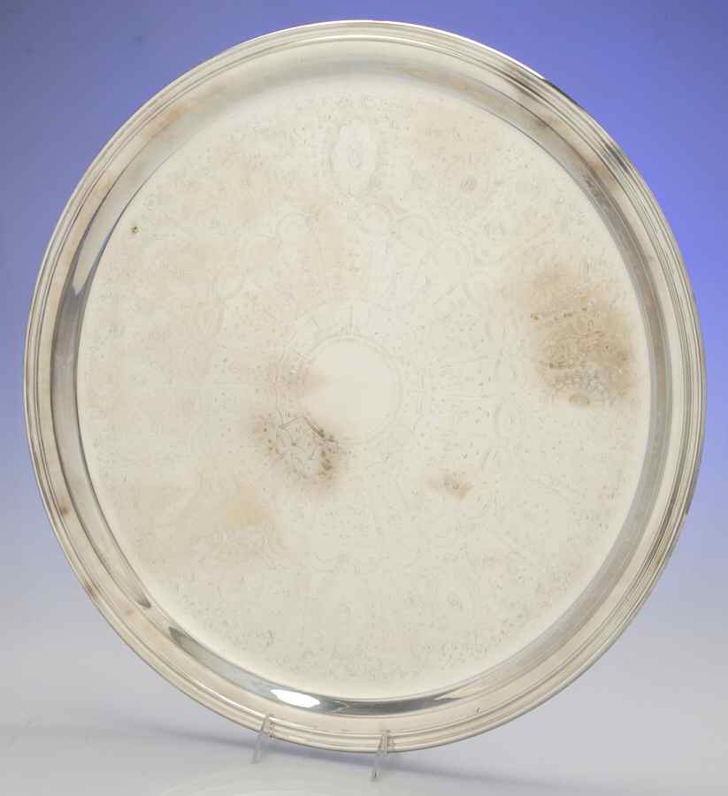345 (Silverplate, Hollowware) Round Tray For Punch Bowl by International Silver-1