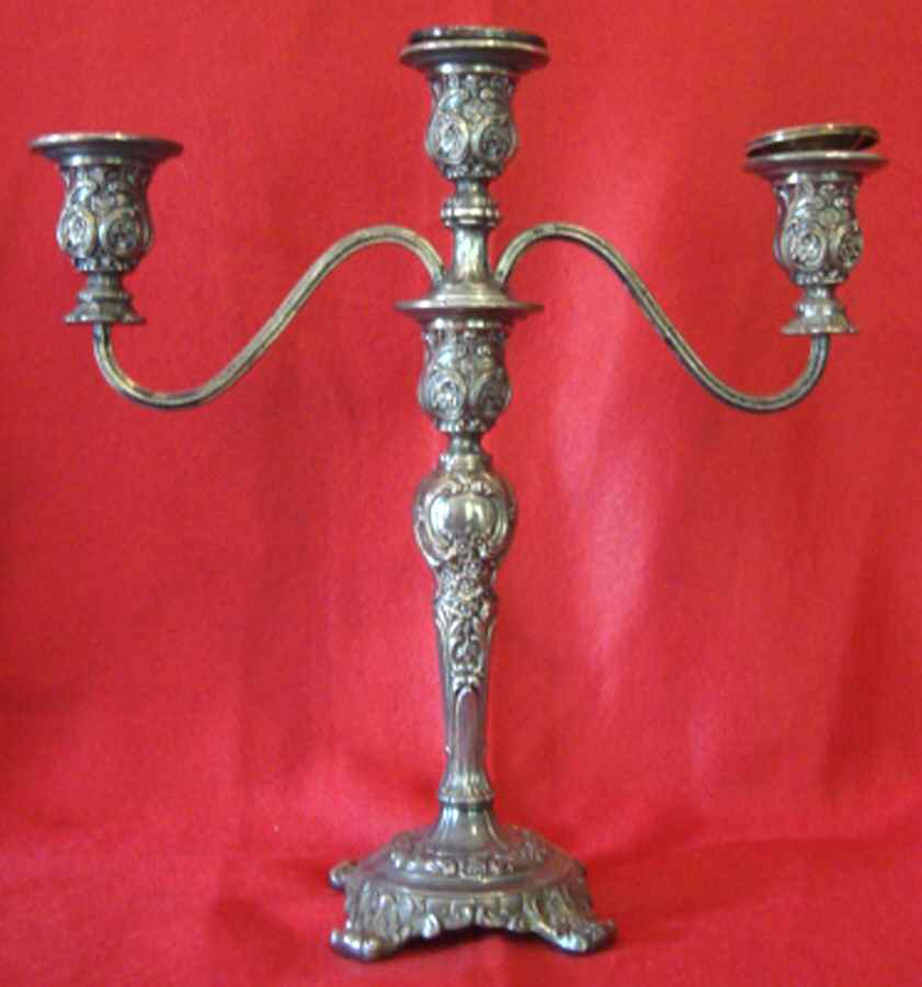 75-1514 (Silverplate, Hollowware) Large 3 Light Candelabra by International Silver-1
