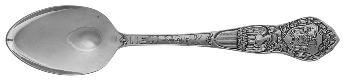 States & Cities Souvenir Spoons(Silverplate) New York Teaspoon by Imperial Silver-1