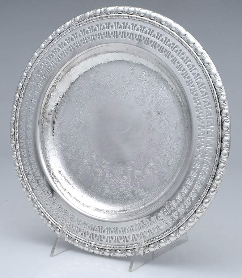 1711 (Silverplate, Hollowware) Round Silverplate Tray by International Silver-1