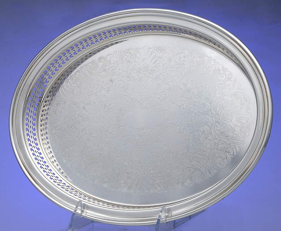 79G (Silverplate, Hollowware) 11" Gallery Tray by International Silver-1