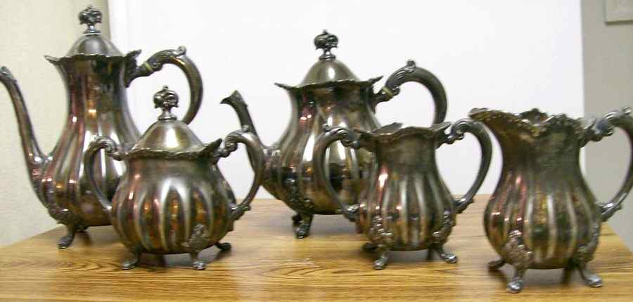 5072 (Silverplate, Hollowware) 5-Piece Plated Tea Set (with Waste) by International Silver-1