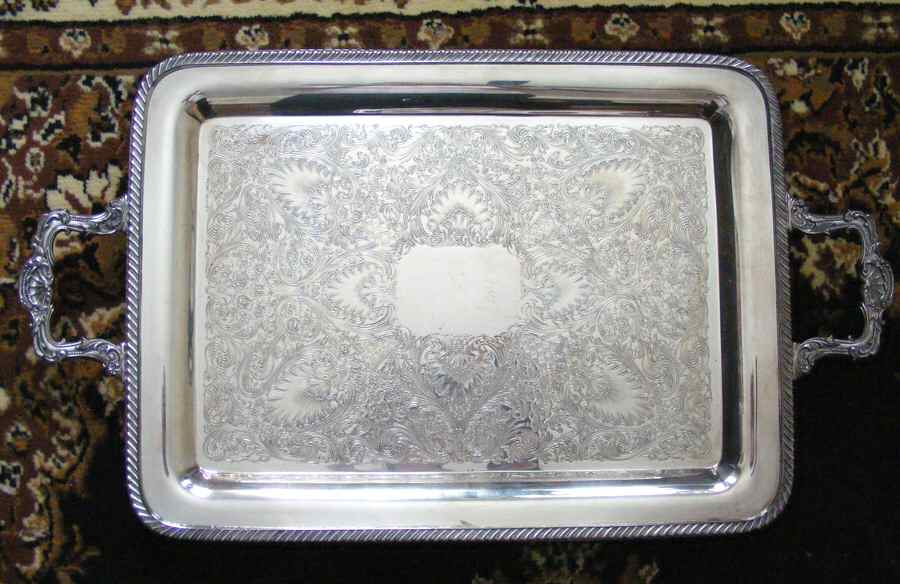 INS572 (Silverplate, Hollowware) Large Silverplate Waiter Tray by International Silver-1