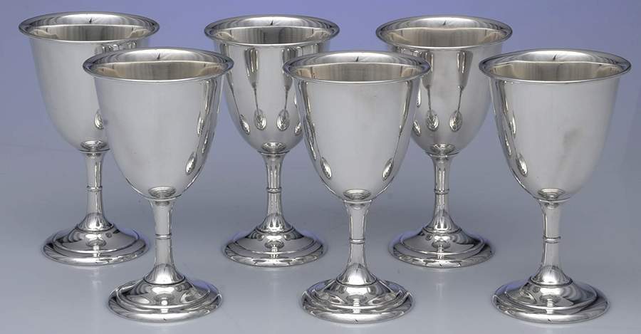 P63 (Sterling, Hollowware) Water Goblet - Set of 6 by International Silver-1