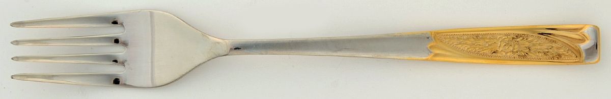 INX1 (Stainless, Gold Accents) Dessert Fork by Inoxpran-1