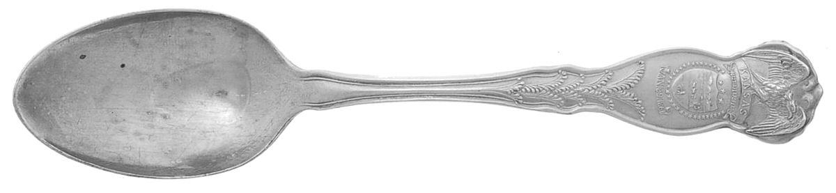 States & Cities Souvenir Spoons (Silverplate) Kansas Teaspoon by International Silver-1