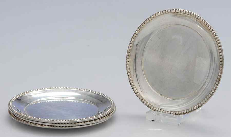 6 (Sterling, Hollowware) Butter Pat - Set of 4 by International Silver-1