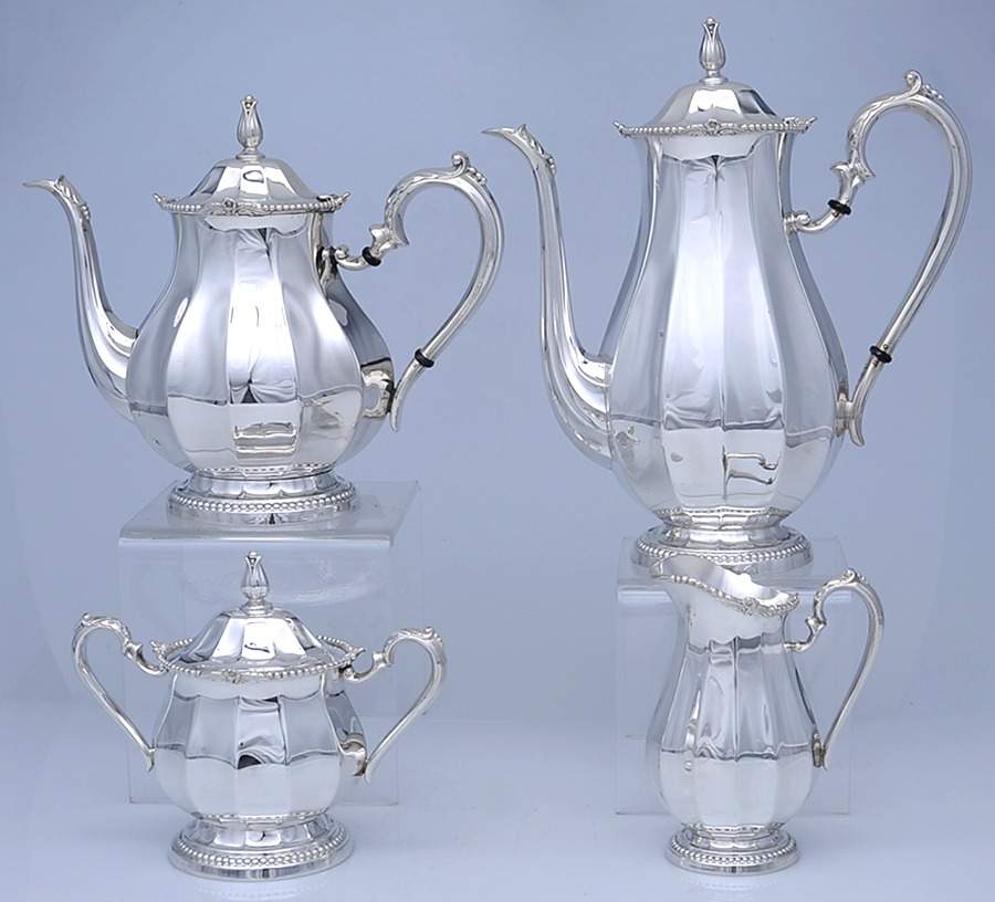 14905 (Sterling, Hollowware) 4 Piece Tea Set (SCP, STP, SCR, SSU) by International Silver-1