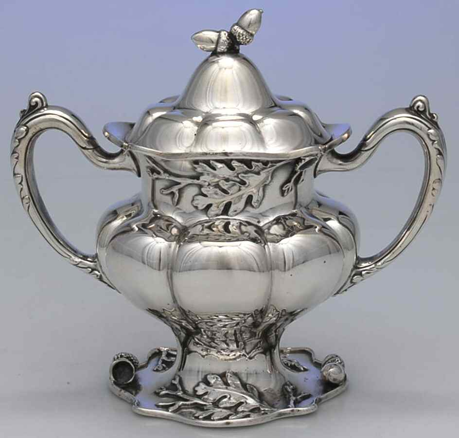 Charter Oak (Silverplate, Hollowware) Sugar Bowl & Lid by International Silver-1