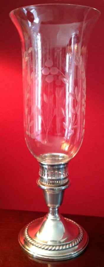 N278 (Sterling, Hollowware) Weighted Hurricane Lamp & Globe by International Silver-1