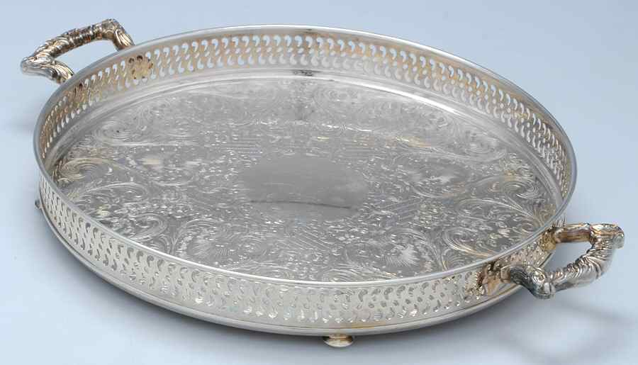886 (Silverplate, Hollowware) 11" Gallery Tray by International Silver-1