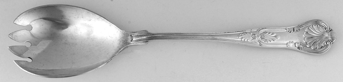 Kings (Silverplate) Solid Salad Serving Fork by Israel Freeman & Son Ltd-1