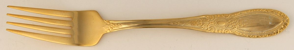 Royal Crest (Gold Electroplate) Fork by International Silver-1