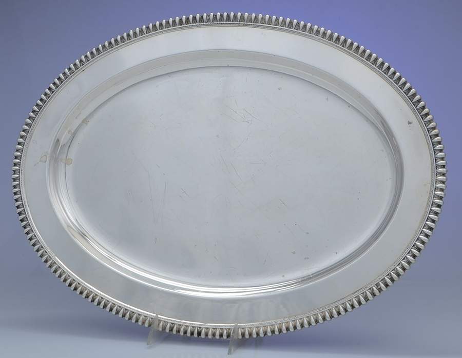 American Gadroon (Silverplate) Large Silverplate Waiter Tray by International Silver-1