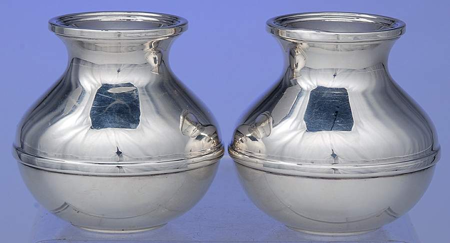 N317 (Sterling, Hollowware) Pair of 3" Weighted Candleholders by International Silver-1