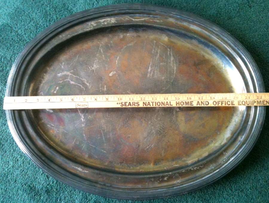 Hilton (Silverplate, Hollowware) 22" Oval Serving Platter by International Silver-1
