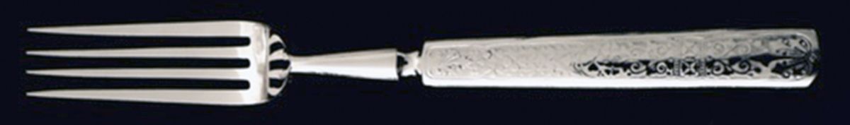 INS621 (Silverplate) Indented Solid Handled Fork by International Silver-1