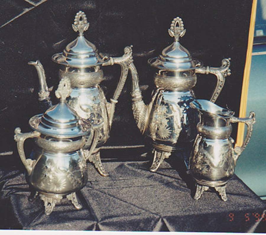 1935 (Silverpllate, Hollowware) (4 Piece) Silverplate Tea Set by International Silver-1