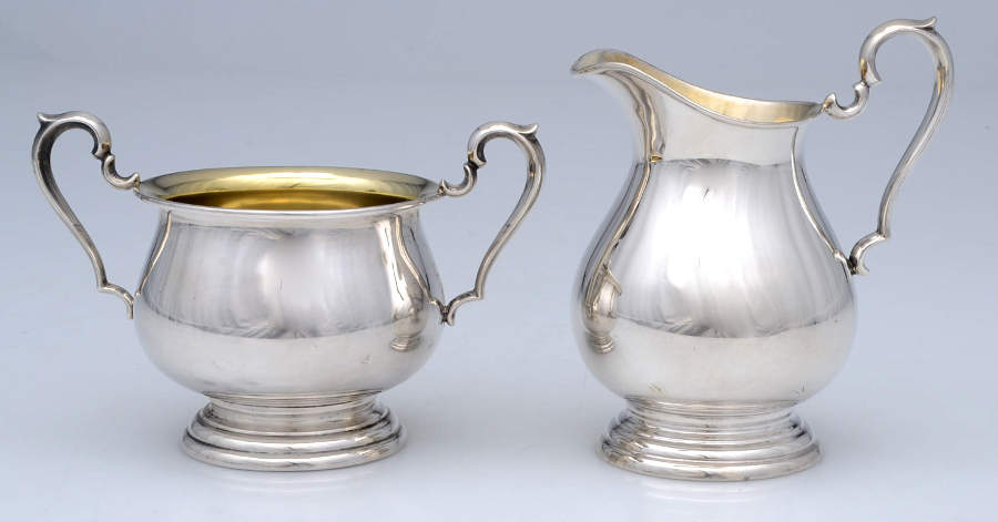 C116 (Sterling, Hollowware) Mini Creamer & Open Sugar by International Silver-1