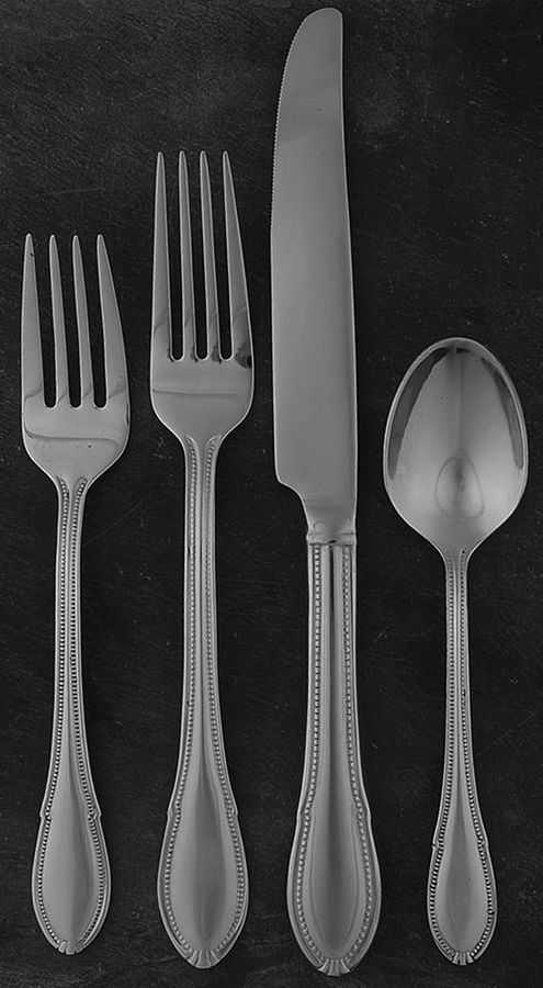 Bead (Stainless) 4 Piece Place Setting by Isaac Mizrahi-1