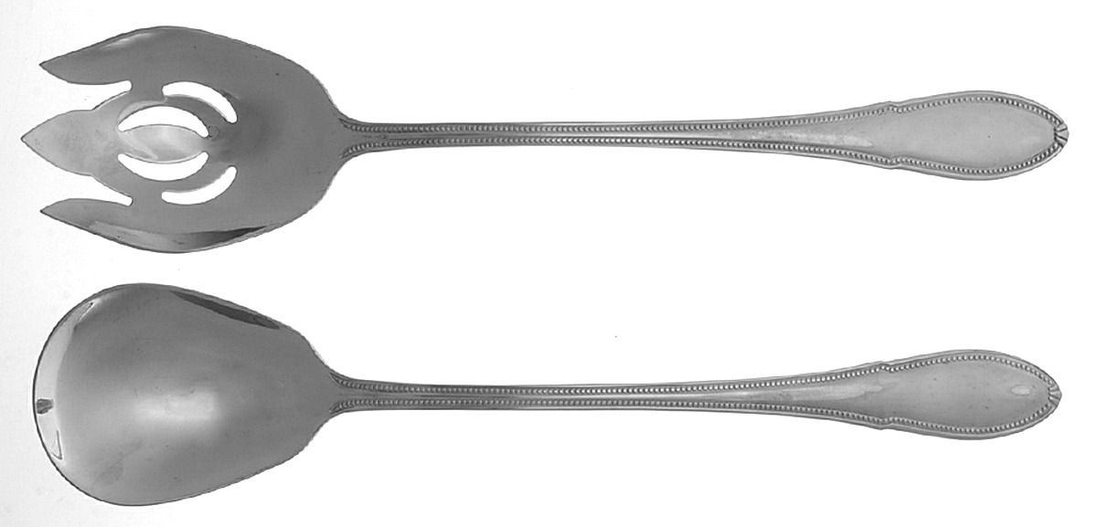 Bead (Stainless) Solid Oversized Serving Salad Set by Isaac Mizrahi-1