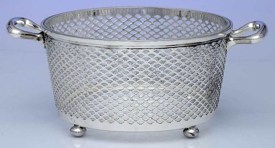 376 (Sterling, Hollowware) Wine Bottle Holder with Attached Crystal by International Silver-1