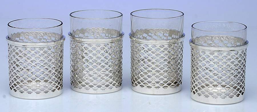 33 (Sterling, Hollowware) Juice Cup & Glass Liner - Set of 4 by International Silver-1
