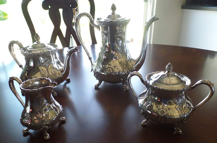 104 (Silverplate, Hollowware) (4 Piece) Silverplate Tea Set by International Silver-1