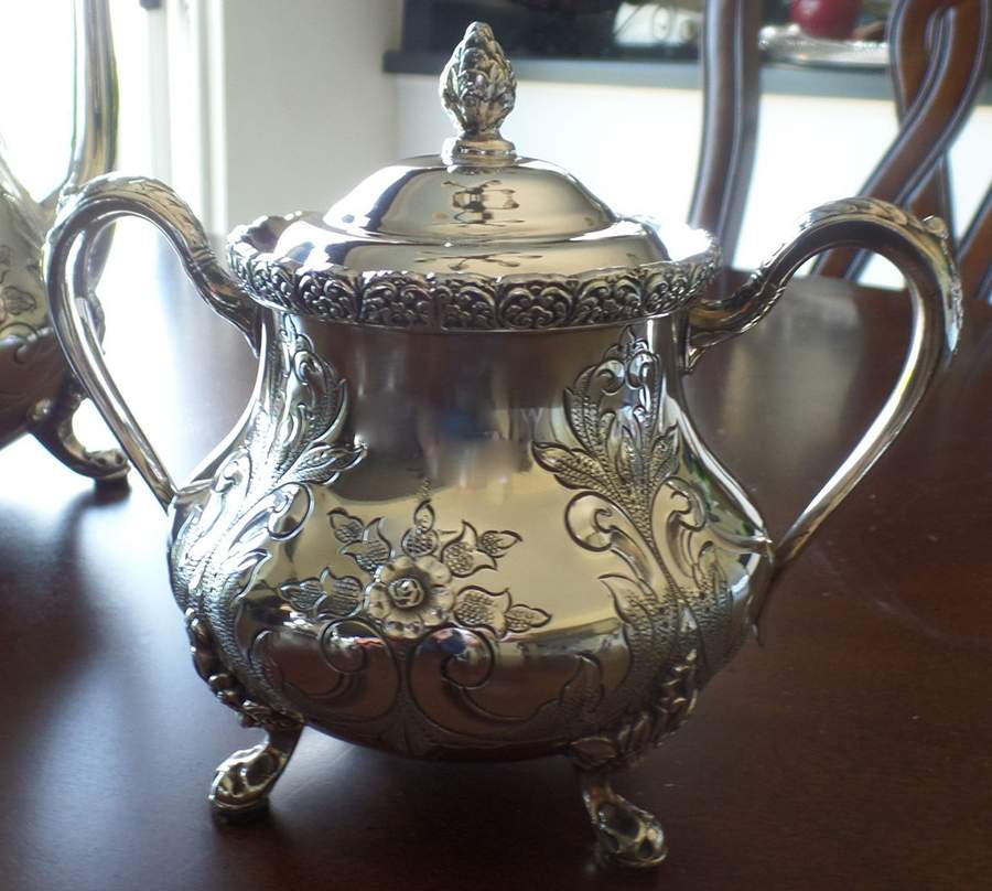 104 (Silverplate, Hollowware) Sugar Bowl & Lid by International Silver-1