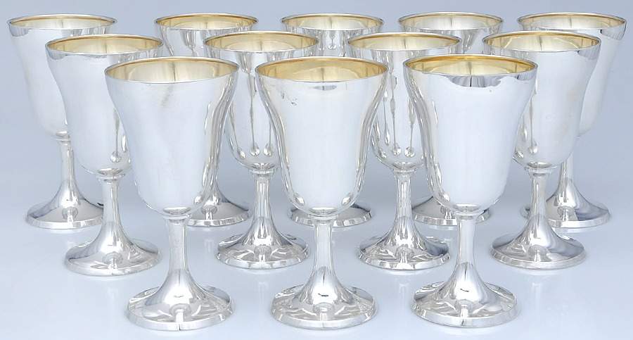 P69 (Sterling, Hollowware) Sterling Water Goblet (Set of 12) by International Silver-1
