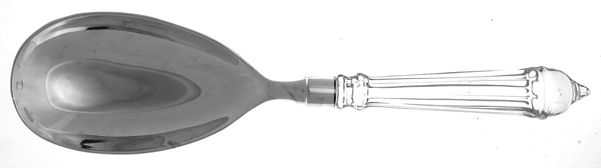 INS648 (Silverplate) Salad Serving Spoon with Plated Bowl by International Silver-1