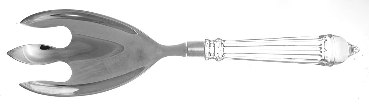 INS648 (Silverplate) Salad Serving Fork with Plated Prongs by International Silver-1