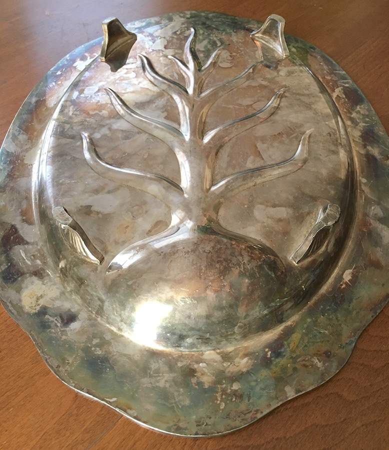 Colonial (Silverplate, Hollowware) 16" 4 Toed Meat Platter with Well by International Silver-1
