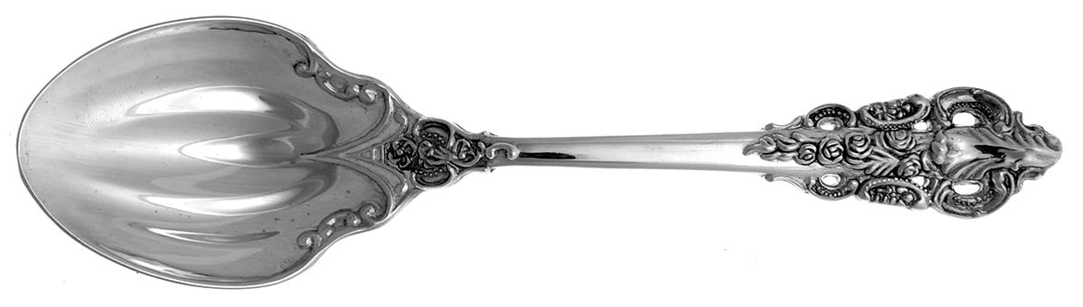 Grand Antique (Silverplate) Solid Serving Spoon by International Silver-1