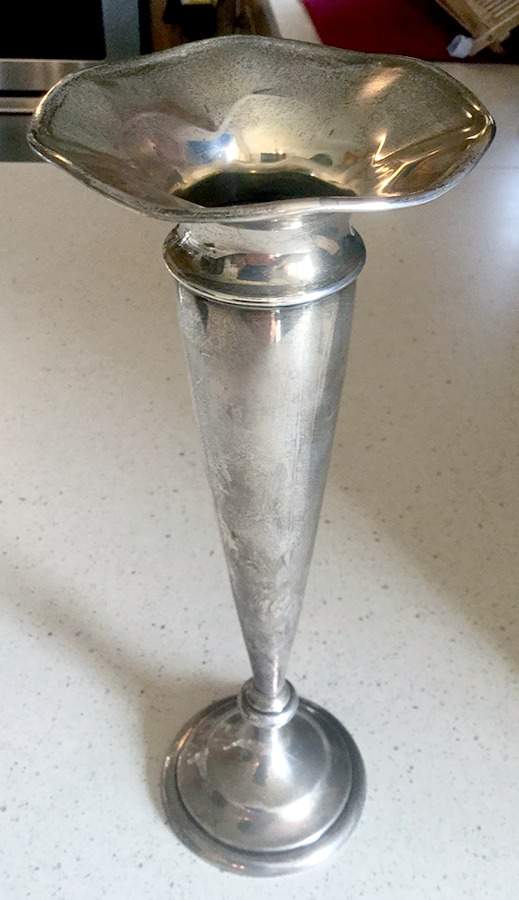 V36 (Sterling, Hollowware) 12" Weighted Trumpet Vase by International Silver-1