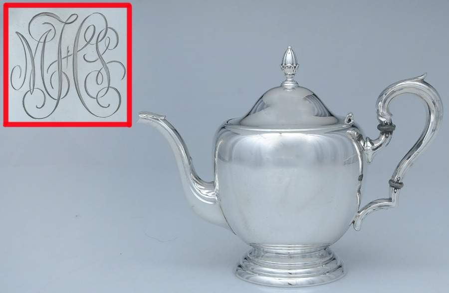 C344 (Sterling, Hollowware) Teapot by International Silver-1