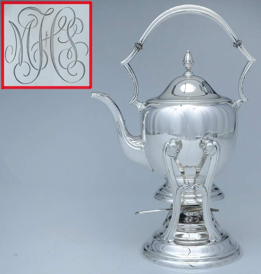 C344 (Sterling, Hollowware) Kettle, Stand & Burner by International Silver-1