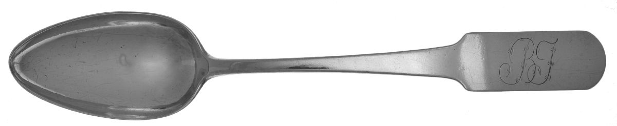 Coin Silver Flatware Tablespoon (Serving Spoon) by Isaac Lewis-1